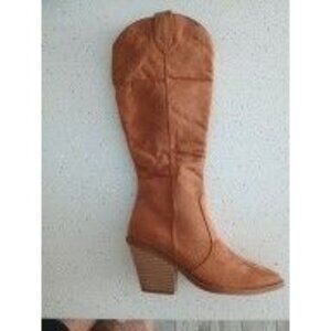 Women's Knee-High Boots Pointed Toe Suede Brown Size 5